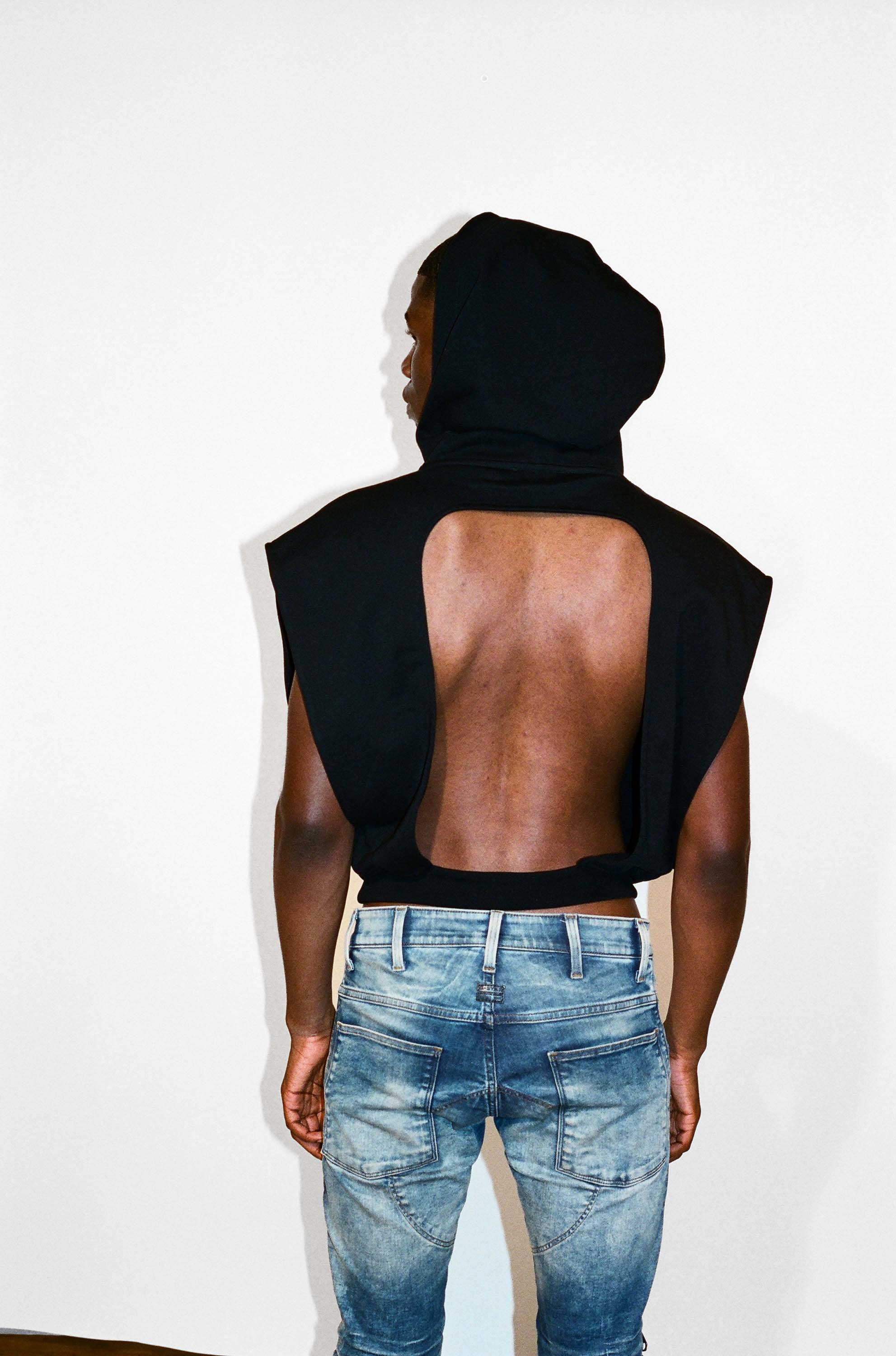 Backless/Sleeveless Hoodie Top